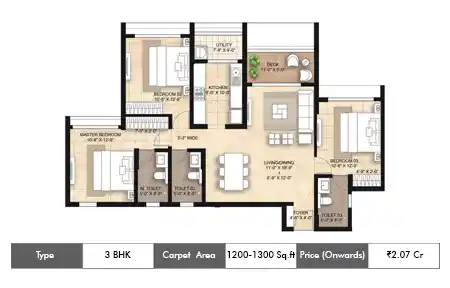 2 BHK 1200-1300